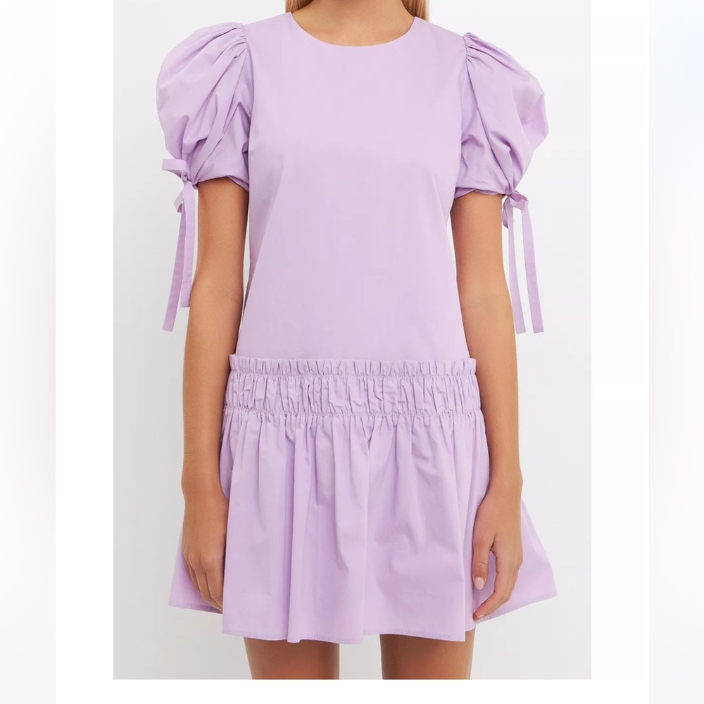FRENCH CONNECTION RUFFLE DRESS LILAC NWT LARGE